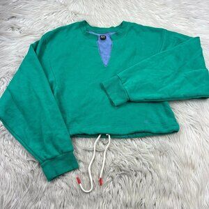 Urban Outfitters BDG Split Neck Boxy Cropped Sweatshirt